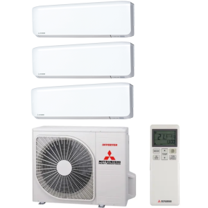 Mitsubishi Heavy SCM460ZS-W Multi-split buitenunit 6kW i.c.m. 3 SRK-ZS WF binnenunits met Wifi