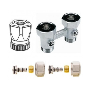 Set recht 16mm Alu/Pex - handwiel