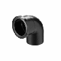PE luchttoevoer bocht 80mm 90gr. mof x spie zwart