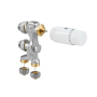 Jaga aansluitset recht 16x2mm kunststofbuis (vpe/ alu) met thermostaatknop wit (vloer)