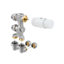 Jaga aansluitset haaks 14x2mm kunststofbuis (vpe alu) met thermostaatknop wit (muur)