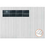 ClickFit EVO Staaldak trapezium-damwand met montageprofielen 2x4 landscape. 2 rijen van 4 panelen