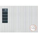 ClickFit EVO Staaldak trapezium-damwand met montageprofielen 5x1 landscape. 5 rijen van 1 paneel