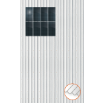 ClickFit EVO Staaldak trapezium-damwand met montageprofielen 2x4 portrait. 2 rijen van 4 panelen