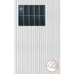 ClickFit EVO Staaldak trapezium-damwand met montageprofielen 2x5 portrait. 2 rijen van 5 panelen