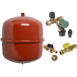 Renovatiepakket 18 liter rood 0,5 bar (expansievat, inlaatcombinatie, vulkraan en gaskogelkraan)