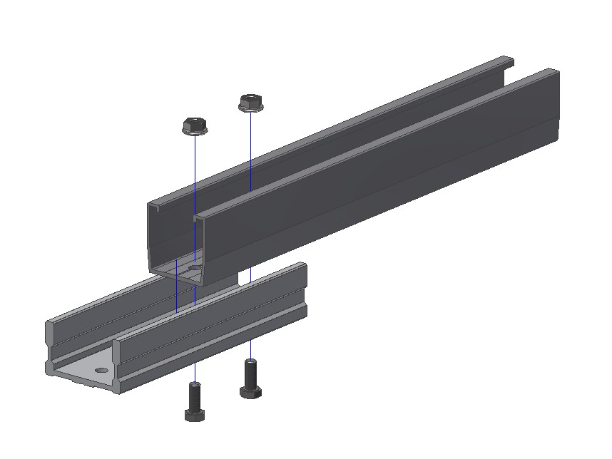 Verlengset zonneschans 757052 voor panelen van 1065 tot 1100 mm