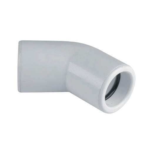Universeel PVC druk bocht wit 45° Ø20 mm