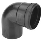 Burgerhout Lucht PPS bocht 90° 80mm mof x spie zwart