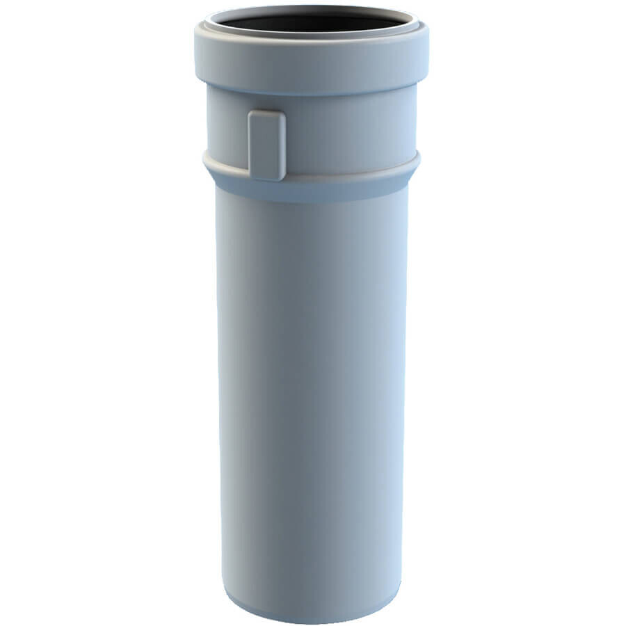 Burgerhout Safe PP Rookgasbuis 100cm 80mm mof x spie wit