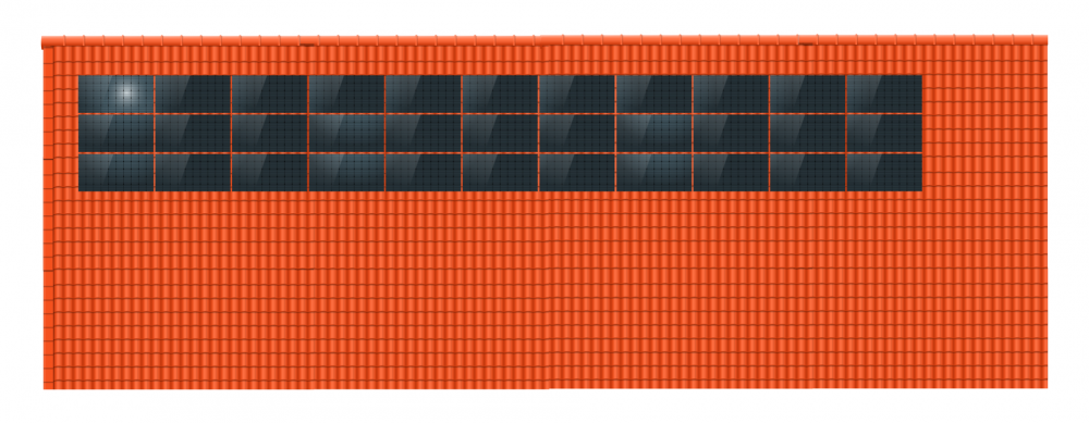 ClickFit EVO 3x11 Landscape. 3 rijen van 11 panelen