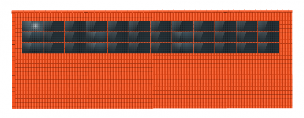 ClickFit EVO 3x12 Landscape. 3 rijen van 12 panelen