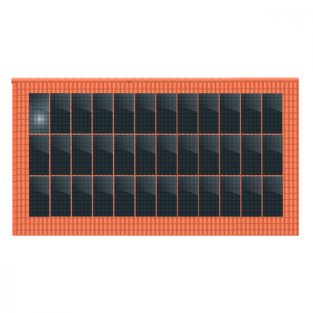 ClickFit EVO 3x12 Portrait. 3 rijen van 12 panelen