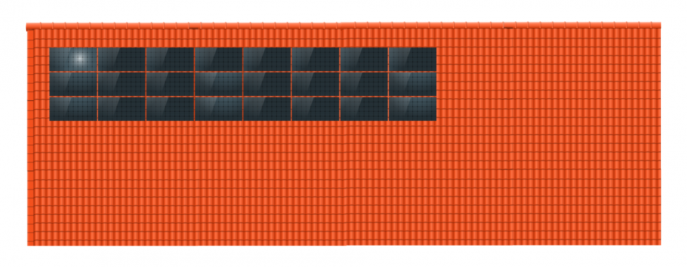 ClickFit EVO 3x8 Landscape. 3 rijen van 8 panelen