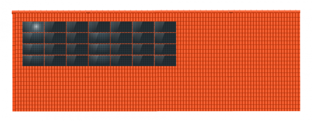 ClickFit EVO 4x7 Landscape. 4 rijen van 7 panelen