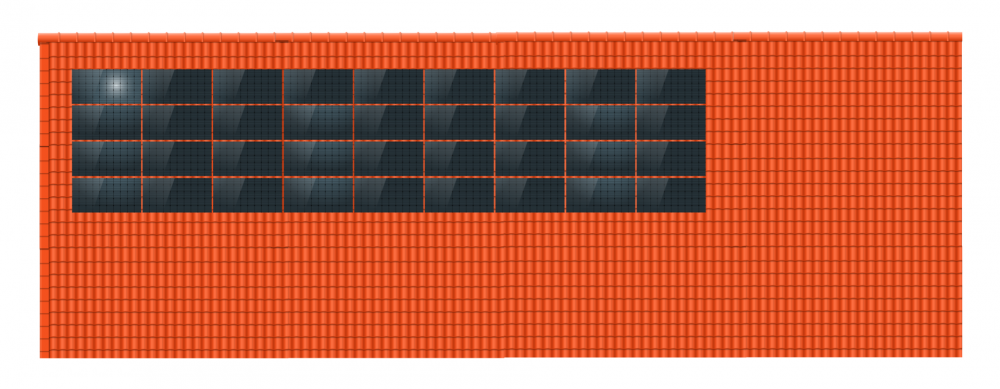 ClickFit EVO 4x9 Landscape. 4 rijen van 9 panelen