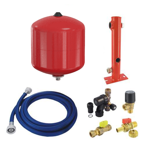 Flamco Aansluitpakket Basic 18 liter rood 0,5 bar