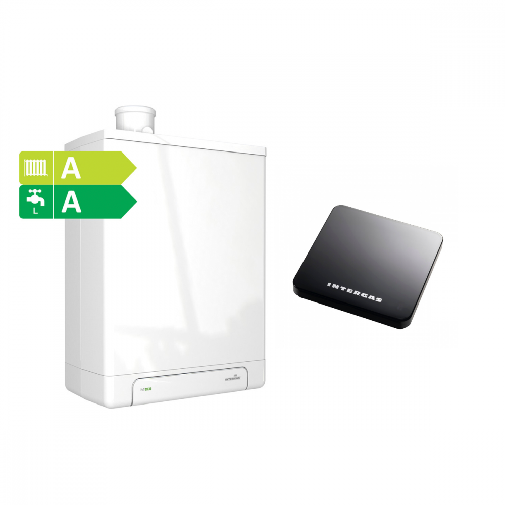 Intergas Kombi Kompakt HReco 24 CW3 met Comfort Touch kamerthermostaat zwart concentrisch 60/100 041127