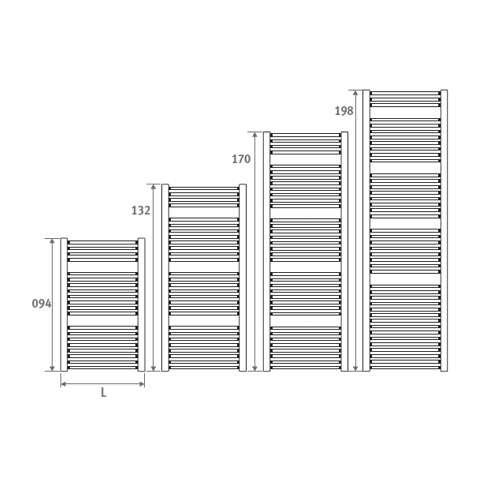 Jaga Sani Basic Wand badkamerradiator H 940 L 600 505 Watt