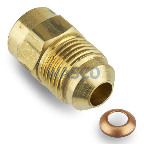 Mueller verloopfitting recht 1/4" inwendig x 3/8" uitwendig SAE 398070