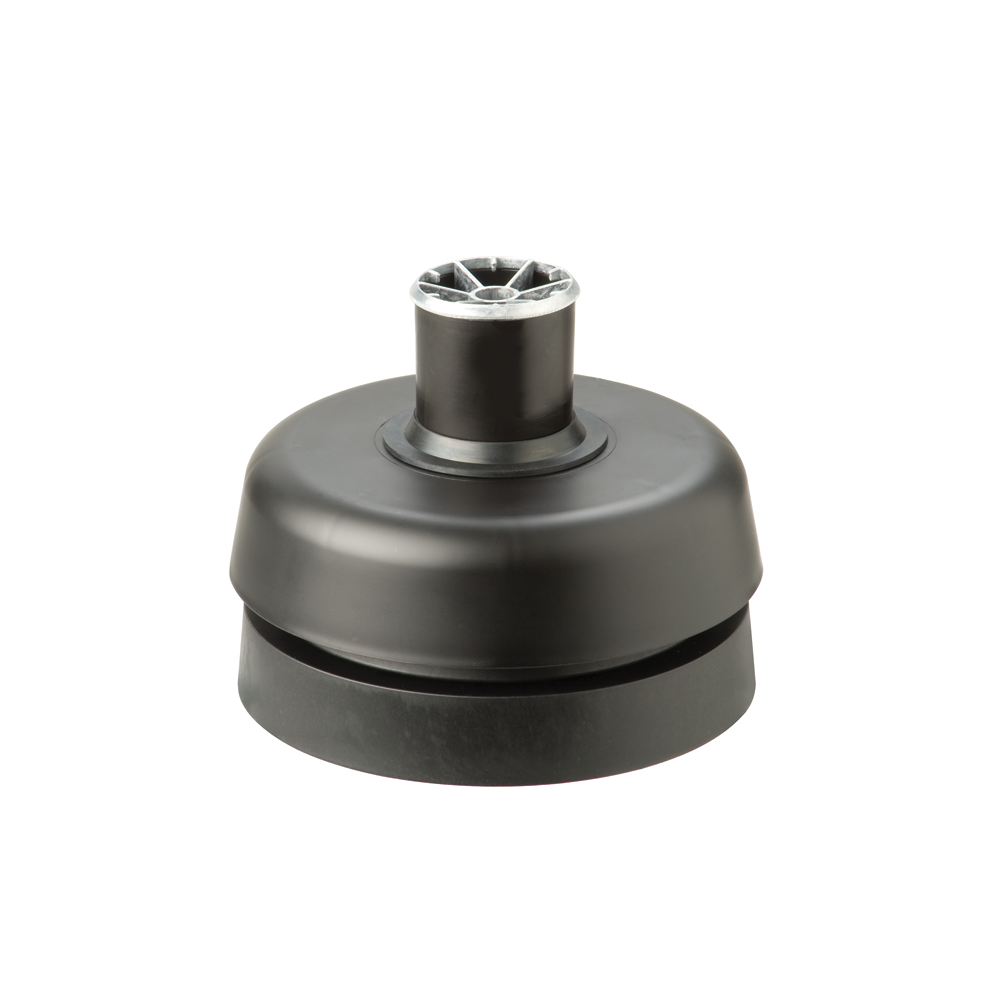 Rolux Flex Schoorsteenkap met Grespotaansluiting 60mm zwart 0716028