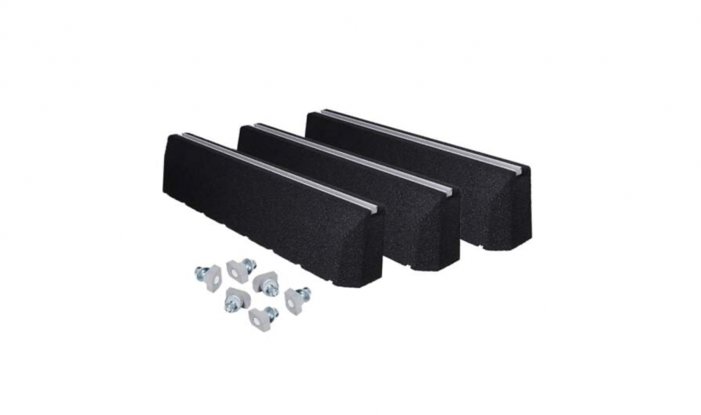 AircoBase verhoogde opstellingsbalk recycled 1000 mm rubberen dempers incl. bevestiging M8 x 40 mm (set a 3 stuks)
