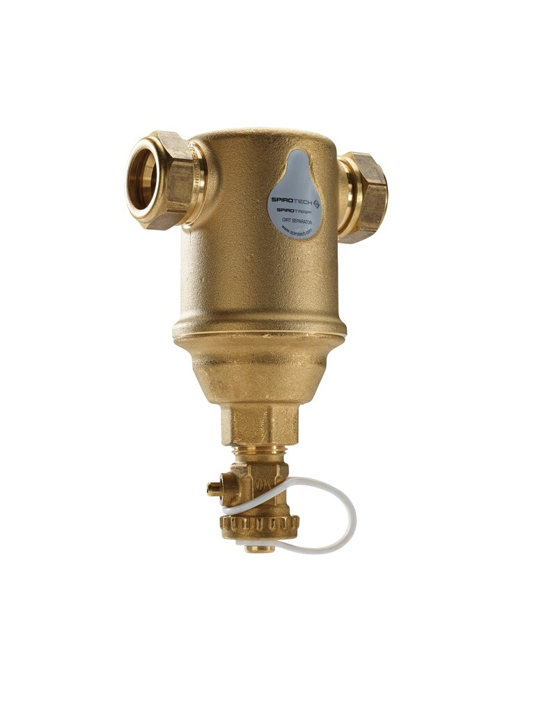 Spirotech Vuilafscheider horizontaal 22 mm knel