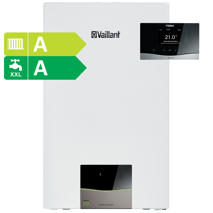 Vaillant ecoTEC Exclusive VHR 25/36 CF/1-7 CW5 met Sensohome en VR940f slimme thermostaat concentrisch 60/100 mm