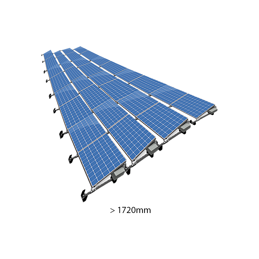 ValkPro+ 4x8 Landscape. 4 rijen van 8 panelen (Paneel lengte 1720-1920mm)