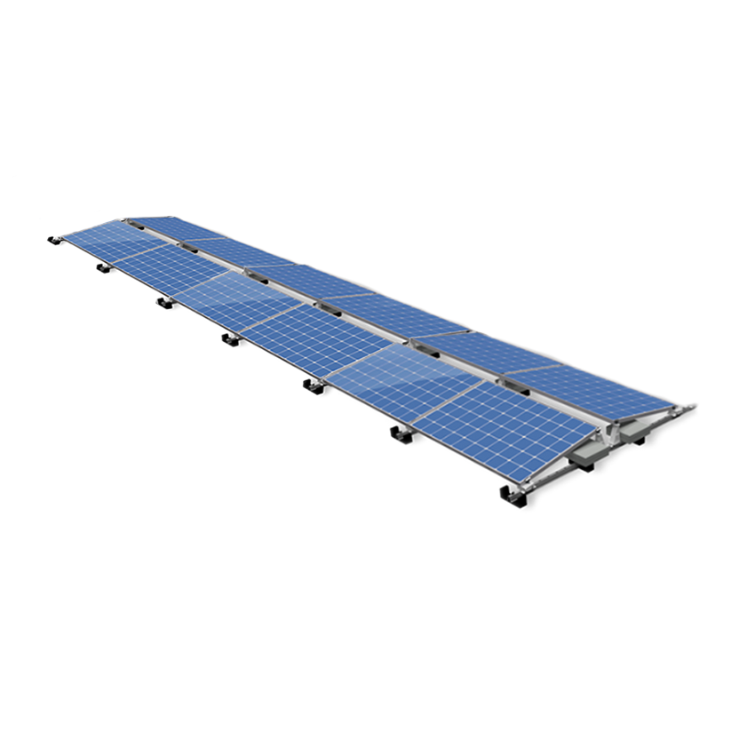 ValkPro+ 12 panelen Oost-West landscape 1 dubbele rij van 6 (voor paneel breedte 977 - 1070mm)