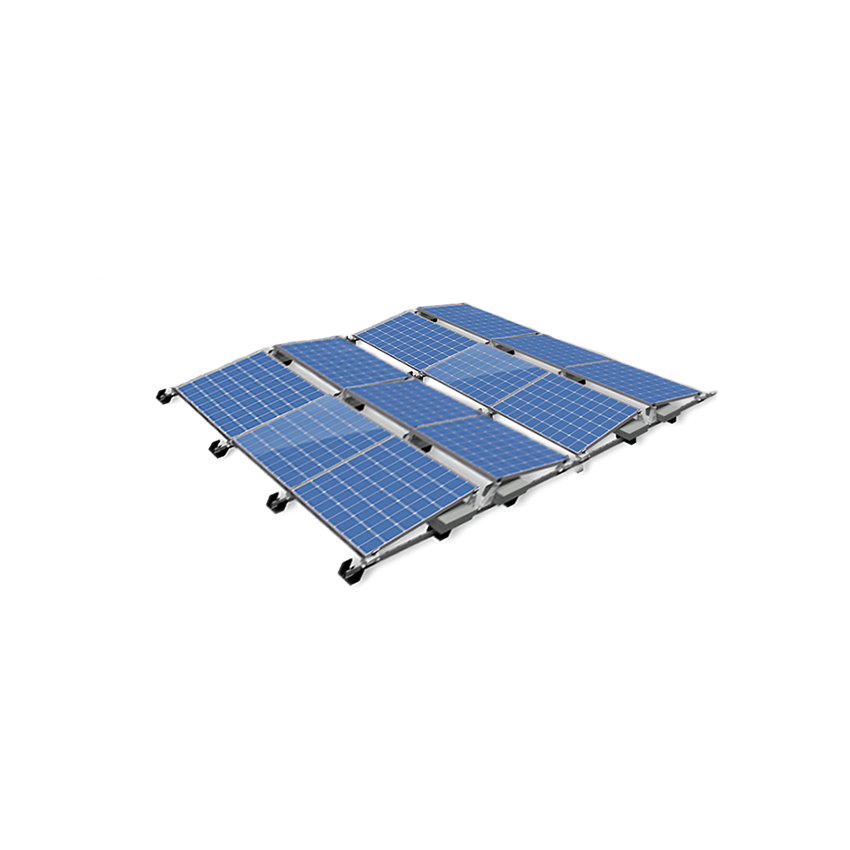 ValkPro+ 12 panelen Oost-West landscape 2 dubbele rijen van 3 (voor paneel breedte 977 - 1070mm)