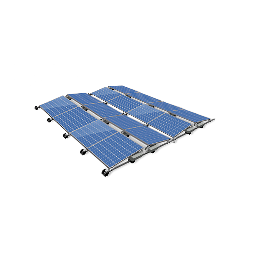 ValkPro+ 16 panelen Oost-West landscape 2 dubbele rijen van 4 (voor paneel breedte 1121 - 1170mm)
