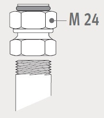 Jaga aansluitkoppeling stalenbuis 1/2" x M24